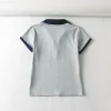 8930-2021 Autumn New Women's Wear, European and American fashion retro BM short-sleeved polo collar slim T-shirt top Specification image
